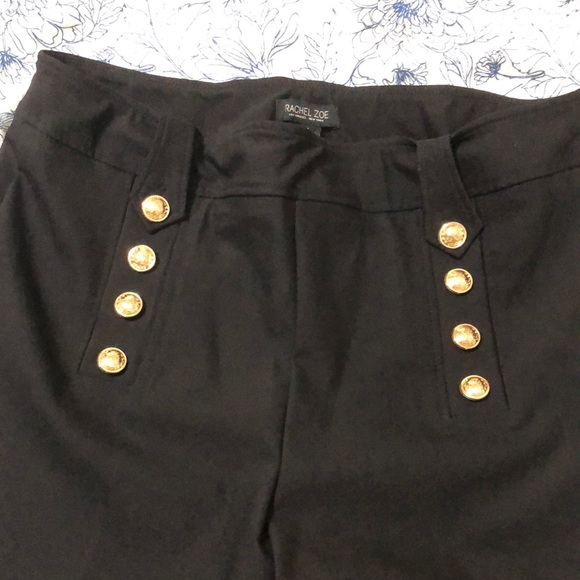 Straight leg pants with gold buttons - Picture 1 of 4